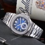 Patek Philippe Nautilus Travel Time Watches Stainless Steel Blue Dial